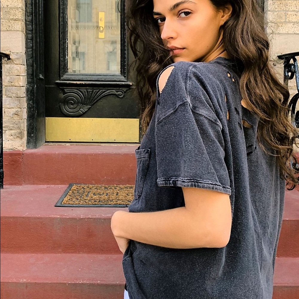 Free people ripped tee